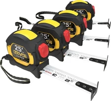 LEXIVON [4-Pack] 25Ft/7.5m AutoLock Tape Measure |1" Wide Blade w/Nylon Coating