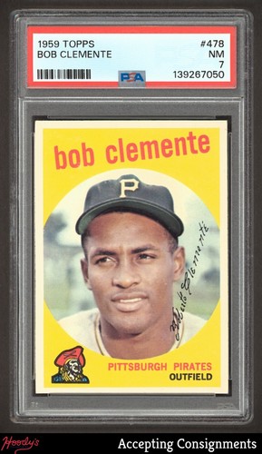 1959 Topps #478 Roberto Clemente PIRATES HOF PSA 7 NM