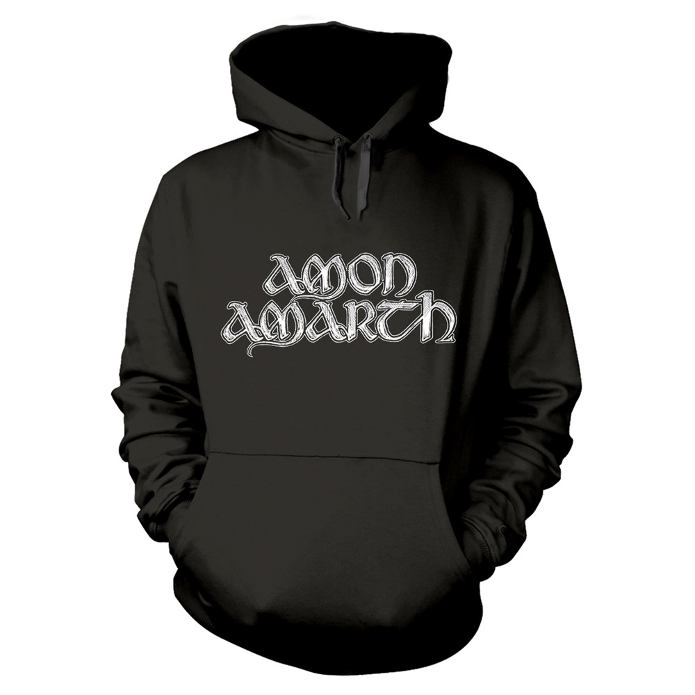 AMON AMARTH - GREY SKULL BLACK Hooded Sweatshirt Large