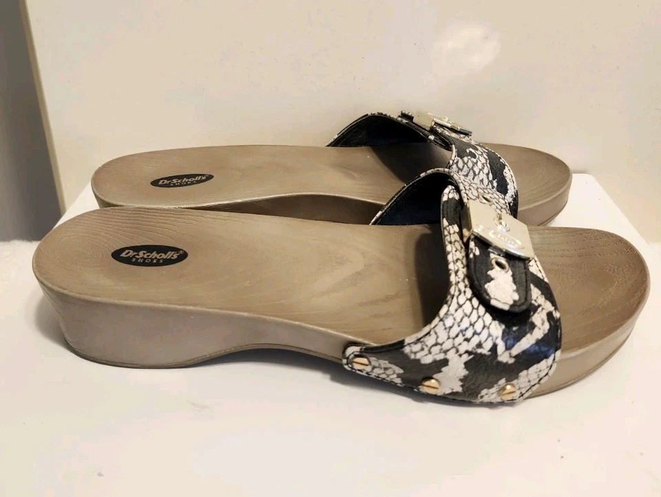 Sandalias Dr. Scholl's Estampado Piel de Serpiente "Sandalias de Ejercicio Originales" EVA Slide Talla 6 Foto 4 de 4