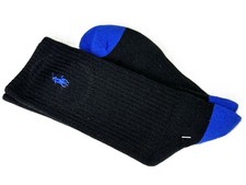 AUTHENTIC POLO COTTON BLEND RIB SOCKS RALPH LAUREN  BLACK / BLUE  MEN 10-13