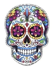 5 Pc - Sugar Skull - Acrylic Flatback Charms - For Badge Reels - DIY Crafts