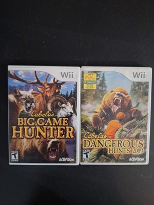 Cabela's Big Game Hunter & Dangerous Hunts 2009 (Nintendo Wii) 2 Game Bundle CIB