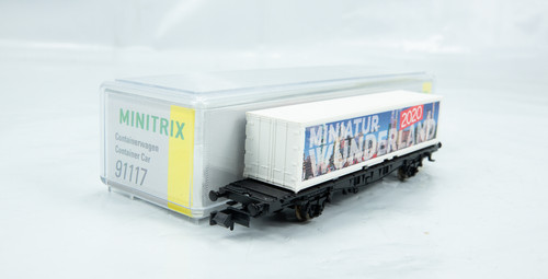 Minitrix 91117 Container-Tragwagen "MINIATUR WUNDERLAND 2020" Wie neu unbespielt | Zustand: Gebraucht