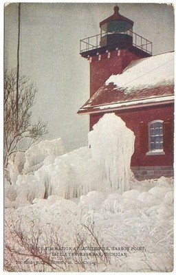 Harbor Point Michigan MI Little Traverse Bay Lighthouse c.1910