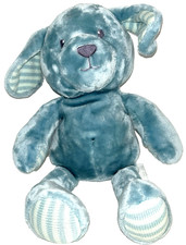 Little Miracles Puppy Dog Gray Blue Stripe Ears Lovey SecurityPlush Stuffed 14"