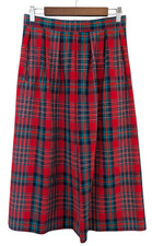 Vintage Pendleton Tartan Skirt 100 Wool Red Green Plaid Size 12 Fits 29x32 