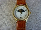 VINTAGE TIMEX QUARTZ WATCH WOMENS MOONPHASE DATE GOLD TONE NEW BATTERY