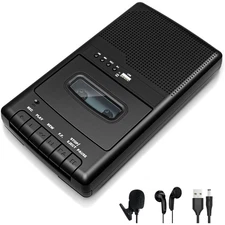 Portable Cassette Player Recorder with Stand-Alone Microphone Converter to USB