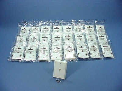 25 Leviton White Telephone 8-Wire RJ45 Type 625B4 Phone Jack Wallplate 4625B-48W