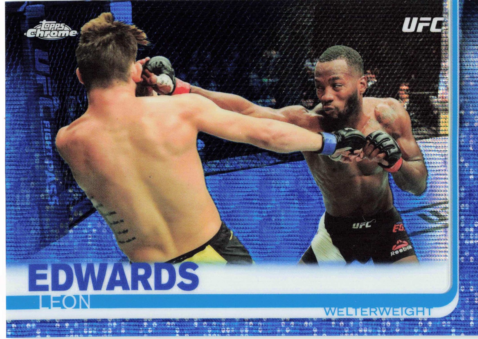 2019 Topps Chrome UFC #2 Leon Edwards Blue Wave #/75 Rookie RC