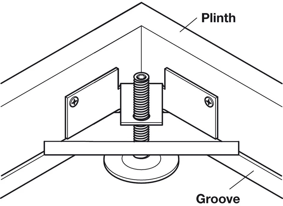 Kitchen Bedroom Cabinet Plinth Adjuster Foot with Bracket, Ø 12 mm 150 kg - image 2 of 4