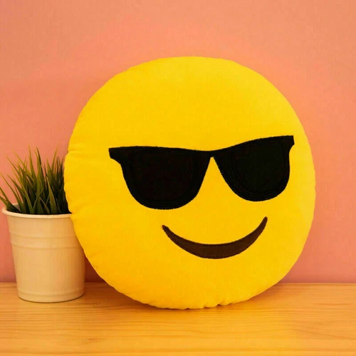 Kindergeschenk Emoji Soft Cushion Kissen Smiley Emoticon Plüschtier 33cm - Bild 24 von 42