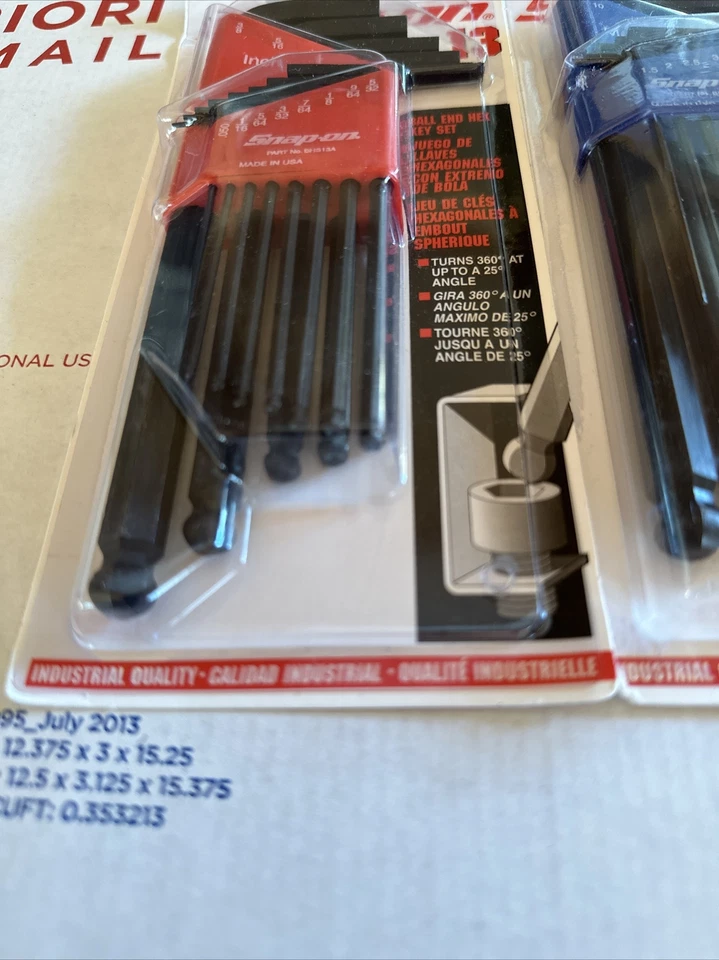 Snap-on Hex Wrench Sets. Fractional And Metric. Ball End. - Image 3 of 4