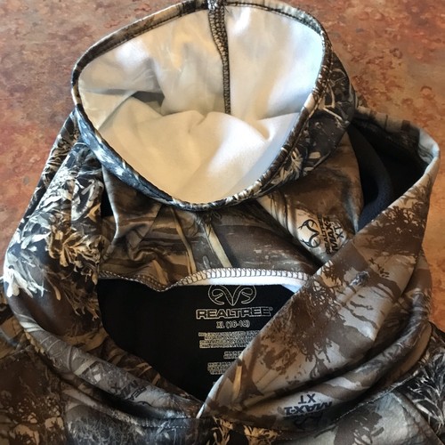 YOUTH Sz XL 16-18 REALTREE MAX-1 XT Brown Camo HUNTING HOODIE HikeGym Sweatshirt - Picture 10 of 10