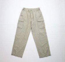 Vtg 90s Y2K Streetwear Mens 30x30 Distressed Baggy Wide Leg Cargo Pants Green