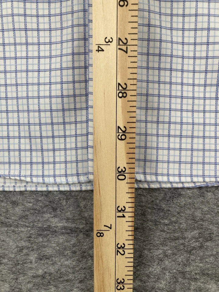 Camisa de vestir Bloomingdale's para hombre 15,5 32/33 ajuste regular tattersall manga larga Foto 3 de 4