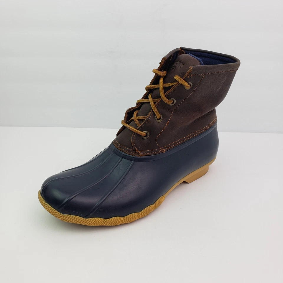Botas de pato Sperry Top Sider de agua salada para mujer talla 8,5 azul marino marrón Foto 2 de 4