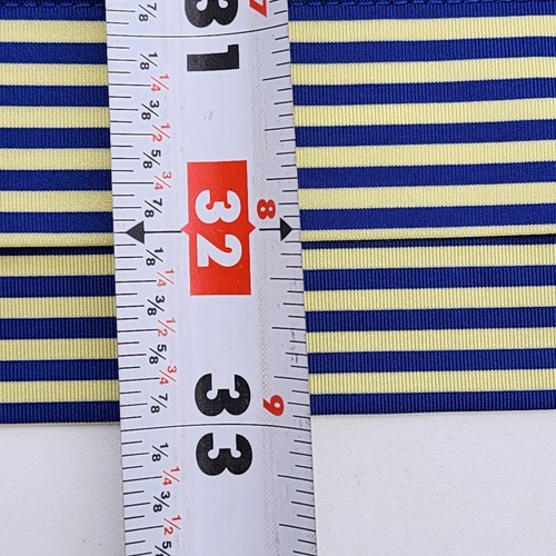 Footjoy FJ Polo Golf Shirt Mens Size XXL Striped Blue Yellow Logo Crooked Stick - Picture 7 of 8