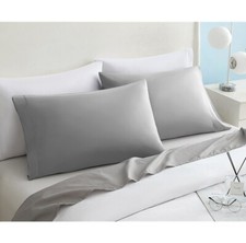 Satin Pillowcase Queen 20 x 30 Pillow Case Set of 2 Envelope Closure - Gray
