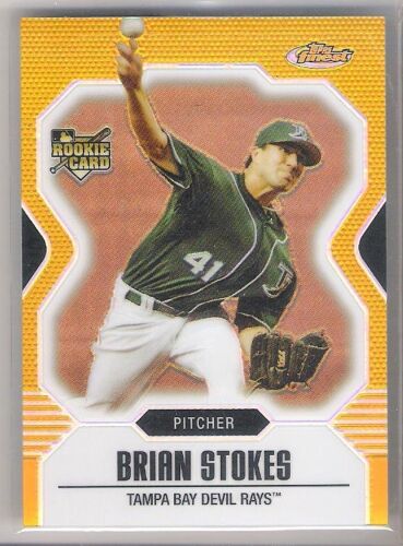 2007 Topps Finest Gold Rookie Refractor Brian Stokes Card 36/50 Made # 147 - Picture 1 of 1