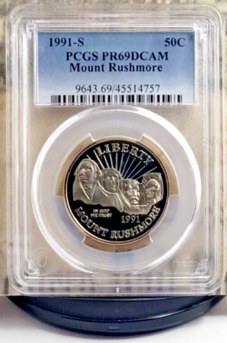 1991-S Mount Rushmore Gedenkmünze halber Dollar - PCGS PR69DCAM - schön!!! - Bild 1 von 4