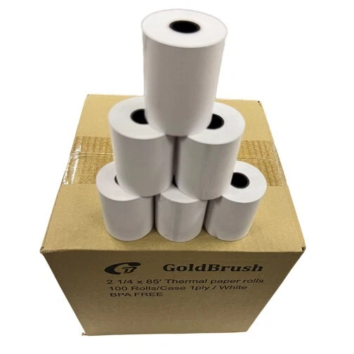 Rollos de papel térmico para tarjetas de crédito de 2-1/4" x 50' 85' caja registradora TPV recibo Foto 2 de 4