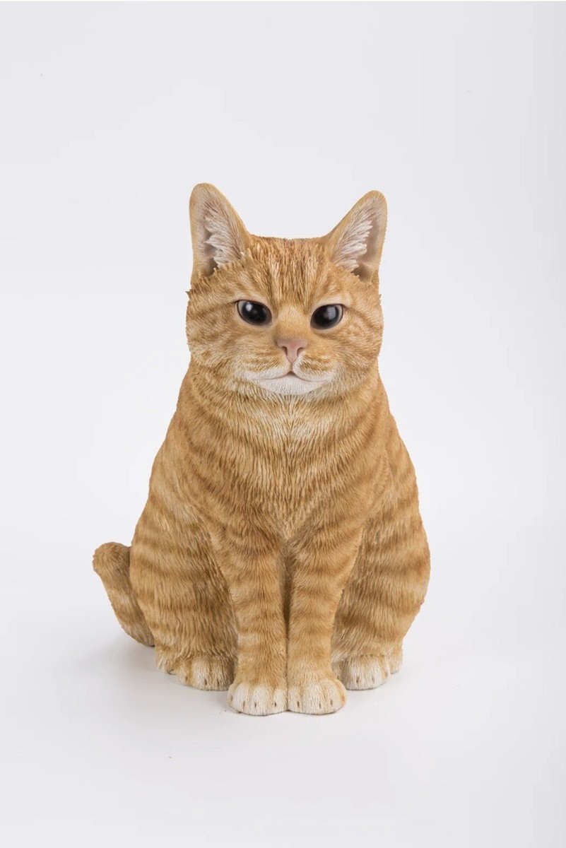Handmade Orange Tabby Cat Sitting Proudly Indoor Outdoor