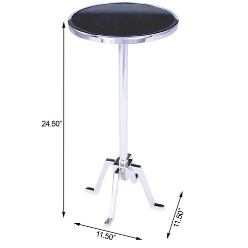 Butler Specialty Sash Metal & Marble Chrome End Table In Silver - Picture 2 of 10