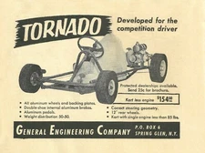 1960s Tornado Go-Kart ad  | 24X18 inch POSTER | wall art