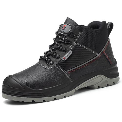 Scarpe antinfortunistiche uomo stivali da lavoro punta acciaio stivali industriali pelle antiforatura - Foto 14 di 16