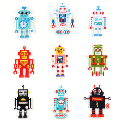Robot Patches Applique Sew on Badge Fabric Cloth HandCraft Embroidery Sticker