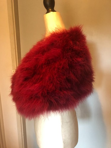 JADORE BNWT (RRP $199) Wine Faux Fur Cape Shrug Bolero Size S - Picture 2 of 7