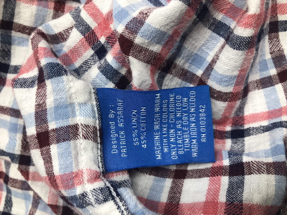 Camisa de vestir TOSCANO para hombre azul blanco rosa a cuadros talla XL Foto 4 de 4