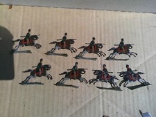 Napoleonic Russian Cossack cavalry Lancers, lot of 9, lead or tin figures, FF