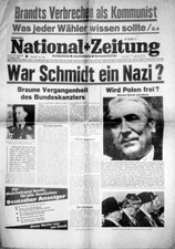 National Zeitung Aug 29, '80 War hELMUT Schmidt ein Nazi? FREE US SHIPPING
