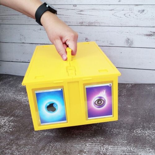 BCW Card Box Bin Holder For 1600 Trading Gaming Sport Cards Fit Toploader Yellow - Picture 10 of 15