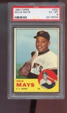 1963 Topps #300 Willie Mays San Francisco Giant PSA 6 Graded MLB Baseball Card