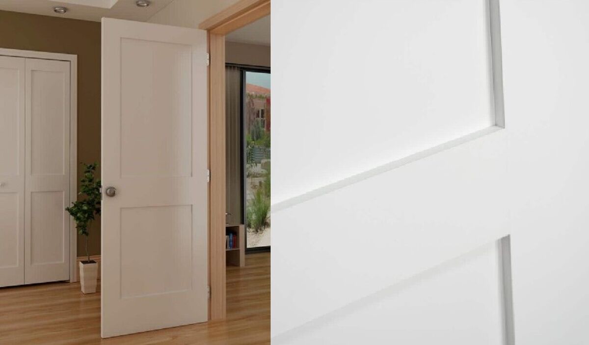28 in. x 80 in. White 2-Panel Shaker Solid Core Pine Interior Door Slab 28 in. x 80 in. White 2-Panel Shaker Solid Core Pine Interior Door Slab
