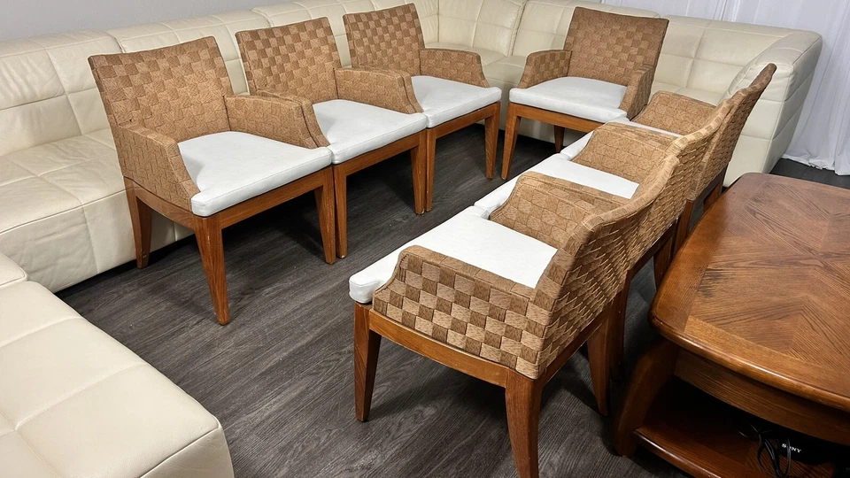 Sillas John Hutton Block Island años 90 con asientos 7 reposabrazos sillas Foto 2 de 4