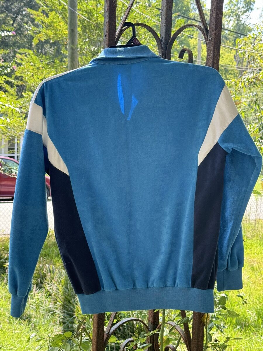 VTG 80s Velour Adidas Track Suit Jacket Only Small EUC Blue VTG 80s Velour Adidas Track Suit Jacket Only Small EUC Blue