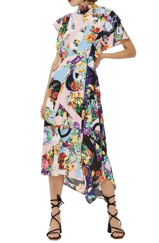 Anthropologie Conditions Apply Elva Slip Midi Dress Floral Print Maxi Dress  XS | eBay