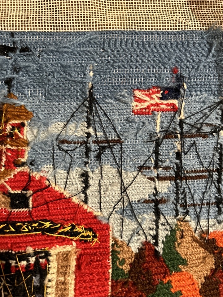 Vintage Needlepoint Charles Wysocki Harbor Town 2212 Completed 1983 Maine eBay