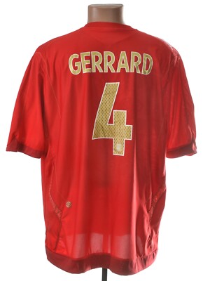 ENGLAND 2006/2008 AWAY FOOTBALL SHIRT UMBRO XXL #4 GERRARD