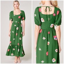 SUGARLIPS As You Are Lynette Floral Vivid Green Midi Dress Retails  98