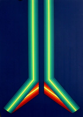 Axel Dick 1935 / 1. Grafik mit orig. Mappe / Neon / Grafik, handsigniert / 1970 - Bild 1 von 4