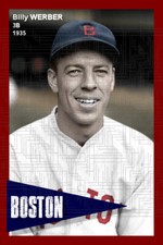Billy Werber - 1935 Boston Red Sox - choose a style - colorized print