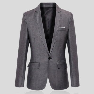 Men Suit Blazer Jacket Coat Tops Dress Business Work One Button Formal Casual ṑ