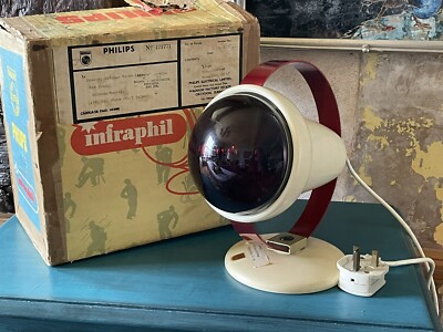 60/70 Tisch Rot Infraphil Lampe Charlotte Perriand Vintage Retro Leuchte Verpackt