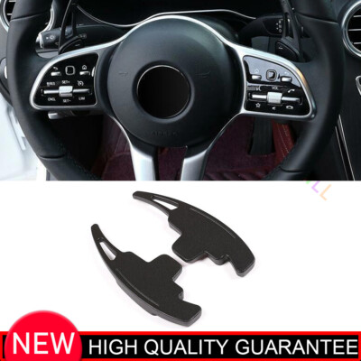 For Benz GLB W247 2020-2022 Black Aluminum Car Steering Wheel Shift Paddles Trim